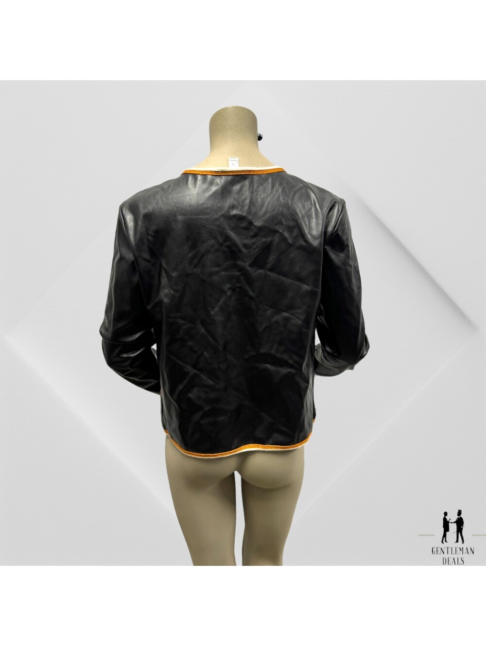 Raffaela D'angelo Womens Black Leather like Over zip up Made in Italy Embroider - Picture 4 of 16